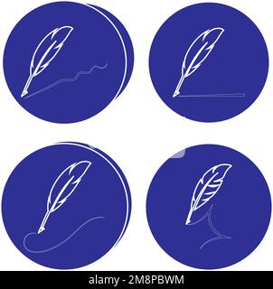 Feather pen ilustration  logo vector template Stock Vector