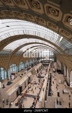 Paris, France - May, 2022: Interior view of the museum D'Orsay.The Musee d'Orsay is a museum in Paris, on the left bank of the Seine Stock Photo