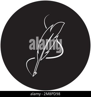 Feather ilustration  logo vector template Stock Vector