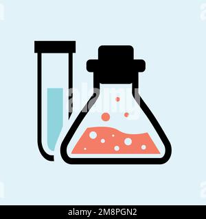 Chemistry flask icon. Science technology. flat design for chemistry, Stock Vector