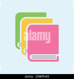 bundle of pink, yellow and green books in vector file Stock Vector