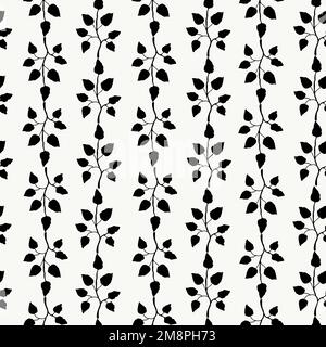 Leaves seamless floral pattern, hand drawn elements for design textile, wallpaper and craft Stock Vector