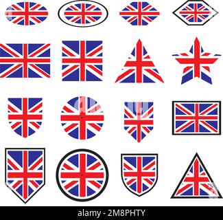 england flag logo illustration design Stock Vector