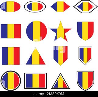 romanian flag logo vektor template Stock Vector