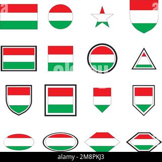 hungarian flag logo vektor template Stock Vector