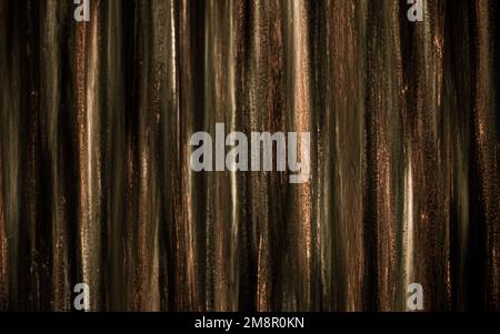 Abstract striped background. Wood texture. Gold stripes, dark stripes, black lines, elongated. Stock Photo