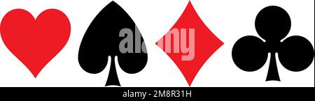 French-suited playing cards symbols, vector illustration Stock Vector