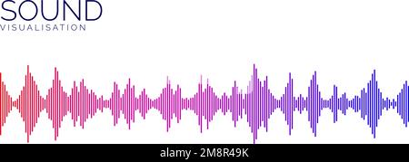 Colorful sound wave bar. Music track sample, podcast, audio or voice message. Equaliser element. Diagram, chart or signal concept. Stock Vector