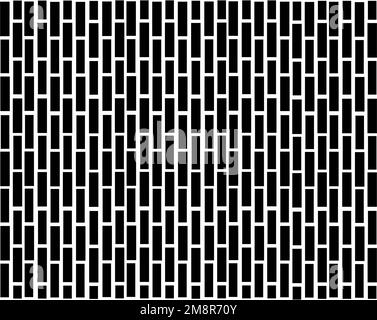 Illustration of black and white brick wall background. For any design and decoration. Stock Vector