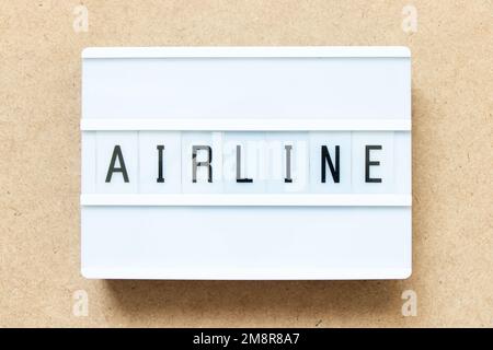Lightbox with word airline on wood background Stock Photo