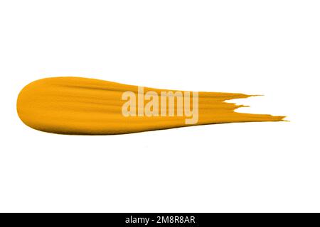 texture smear of yellow paint on white background isolated Stock Photo