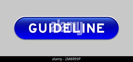 Blue color capsule shape button with word guideline on gray background Stock Vector
