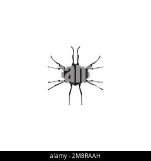 Bacteria icon. Simple style corona virus hygiene rules poster background symbol. Bacteria brand logo design element. Bacteria t-shirt printing. Stock Vector