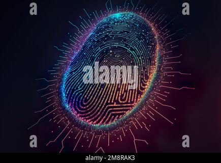 Fingerprint scanning for secure access Stock Photo