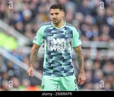 Newcastle, UK. 15th Jan, 2023. Aleksandar Mitrovi? #9 of Fulham during the Premier League match Newcastle United vs Fulham at St. James's Park, Newcastle, United Kingdom, 15th January 2023 (Photo by Mark Cosgrove/News Images) in Newcastle, United Kingdom on 1/15/2023. (Photo by Mark Cosgrove/News Images/Sipa USA) Credit: Sipa USA/Alamy Live News Stock Photo