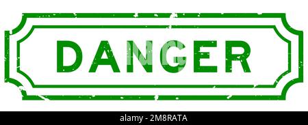 Grunge green danger word rubber seal stamp on white background Stock Vector