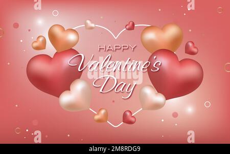 Valentine's day background with hearts. Vector illustration. flyers, invitations, posters, banners. Stock Vector