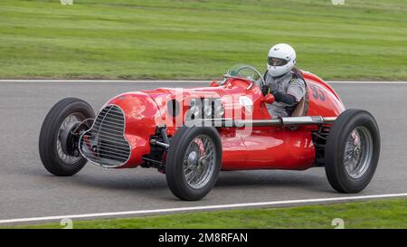 1938 Alvis Goodwin Special with driver Alex Simpson during the Goodwood Trophy race at the 2022 Goodwood Revival, Sussex, UK. Stock Photo