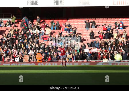 London, UK. 15th Jan, 2023. Leah Williamson of Arsenal Women after the Barclays Women's Super League match between Arsenal Women and Chelsea Women at the Emirates Stadium, London, England on 15 January 2023. Photo by Joshua Smith. Editorial use only, license required for commercial use. No use in betting, games or a single club/league/player publications. Credit: UK Sports Pics Ltd/Alamy Live News Stock Photo