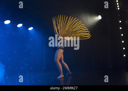 Cabaret performer with hula Stock Photo