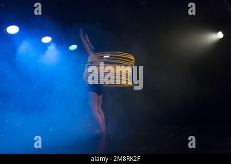 Cabaret performer with hula Stock Photo