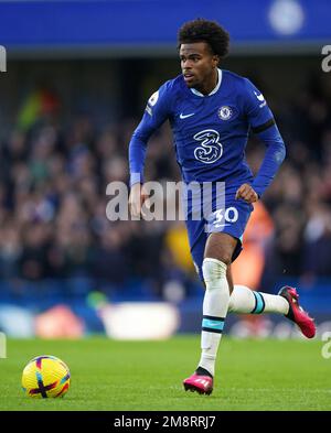 Chelsea's Carney Chukwuemeka during the Premier League match at Stamford Bridge, London. Picture date: Sunday January 15, 2023. Stock Photo