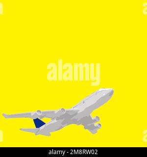 Model plane,airplane on pastel color background. Flat lay design. Stock Vector