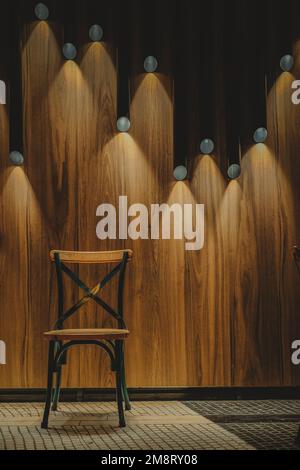 Wooden background restaurant interior light and shade copy space Stock Photo