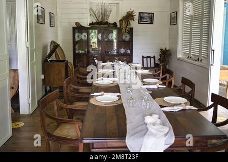 Furnitures inside the colonial house at the craft village, the house was build in the early 1870' Stock Photo
