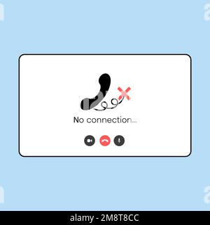 No signal or lost connection. Video call program window Stock Vector