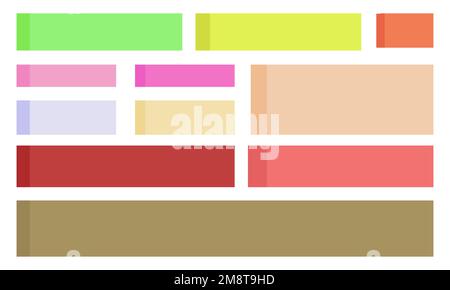 A vector of the colorful colorful sticky notes icon set isolated on the empty background Stock Vector