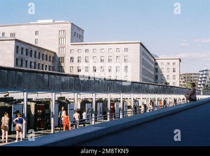 Berlin Wall, at the 'Topography of Terror' Documentation Center. Analog photo shot with Minolta X-300. Stock Photo