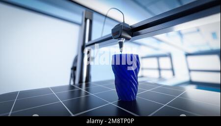 3d printing vase with a fancy pattern Stock Photo