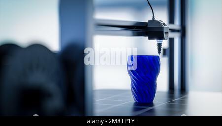 3d printing vase with a fancy pattern Stock Photo