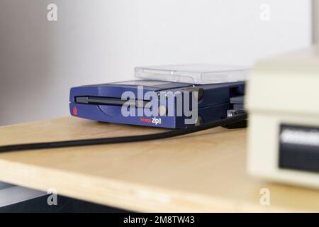 An Iomega Zip Drive in a recording studio Stock Photo