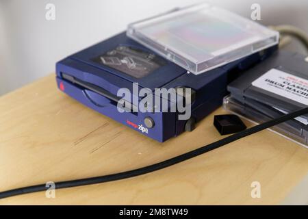 An Iomega Zip Drive in a recording studio Stock Photo