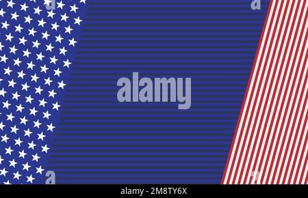 blue and red frame with a usa flag pattern Stock Vector