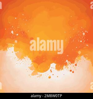 Realistic yellow-orange watercolor texture on a white background - Vector illustration Stock Vector