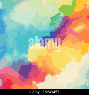 Realistic multicolored watercolor texture on a white background - Vector illustration Stock Vector