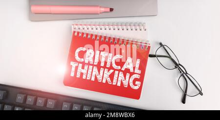 Sign displaying Critical Thinking. Business concept sequence of stages of a project requiring the longest time Stock Photo