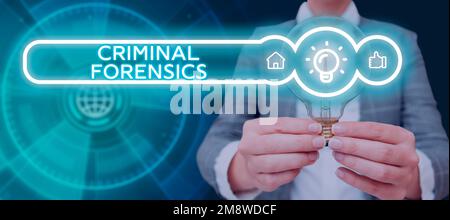 Conceptual caption Criminal Forensics. Internet Concept Federal Offense actions Illegal Activities punishable by Law Stock Photo