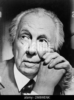 Frank Lloyd Wright (1867-1959), American architect pioneer of the ...