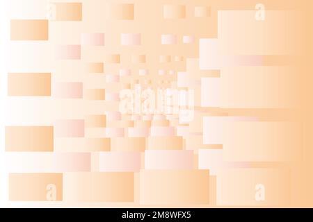 Pastel background of squares with decreasing perspective. Vector template. Stock Vector