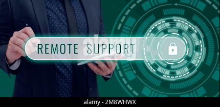 Handwriting text Remote Support. Word for help end-users to solve computer problems and issues remotely Stock Photo