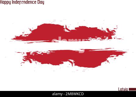 National Flag Flag of Latvia Stock Vector Drawn with Brush Strokes Stock Vector