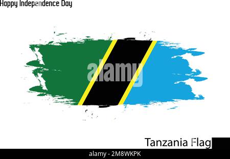 Tanzania National Flag Artistic Grunge Brush Stroke Concept Vector ...