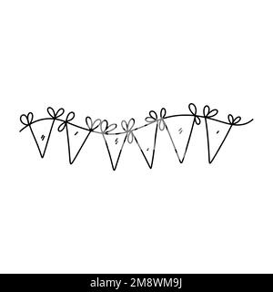 Hand Drawn Triangular Flag. Doodle Vector Sketch Illustration Stock ...