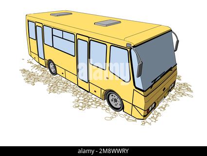 bus vector llustration isolated on white backgound Stock Vector