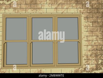 old wall window abstract vector illustration Stock Vector
