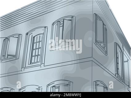 house illustration. vector illustration isolated on white background Stock Vector